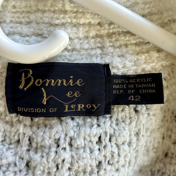 Vintage Bonnie Lee short sleeve open knit cardigan sweater 60s 70s cottagecore M - Picture 13 of 13